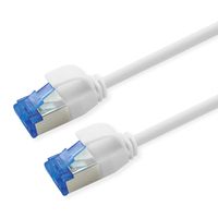 ROLINE S/FTP Patch Cord Cat.6A / Class EA, LSOH, Slim, PoE, white, 0.5 m
