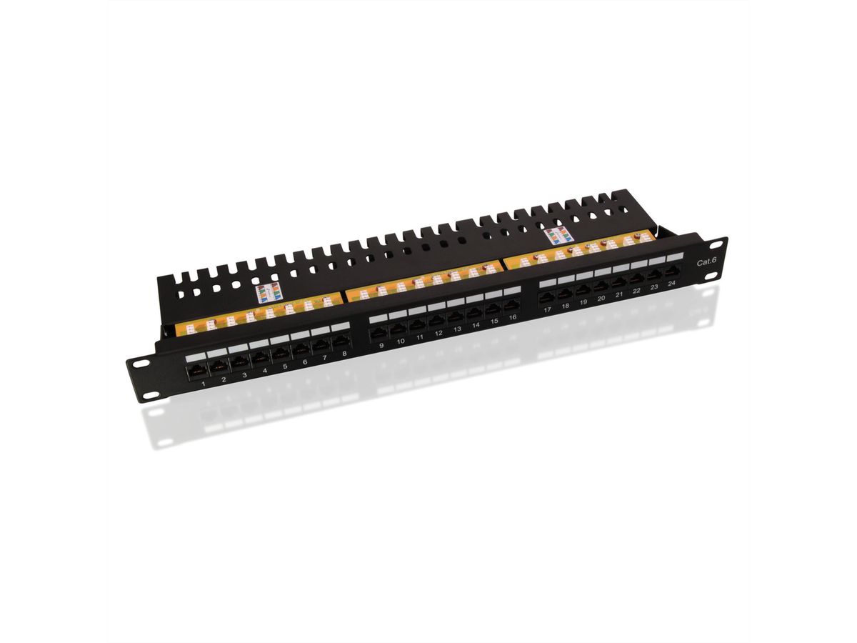 VALUE Cat.6 (Class E) 19" Patch Panel, 24 Ports, UTP, black