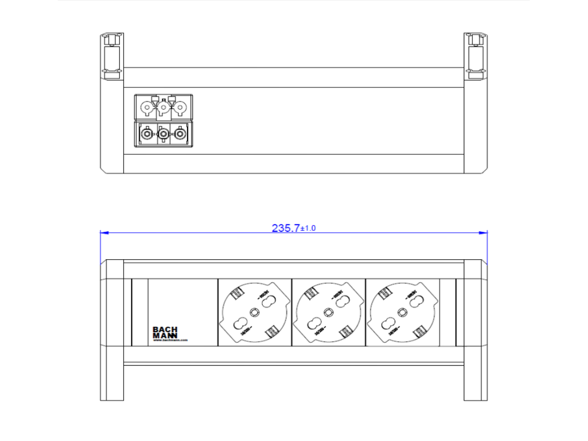 BACHMANN DESK 3xP40 GST18 RAL9010