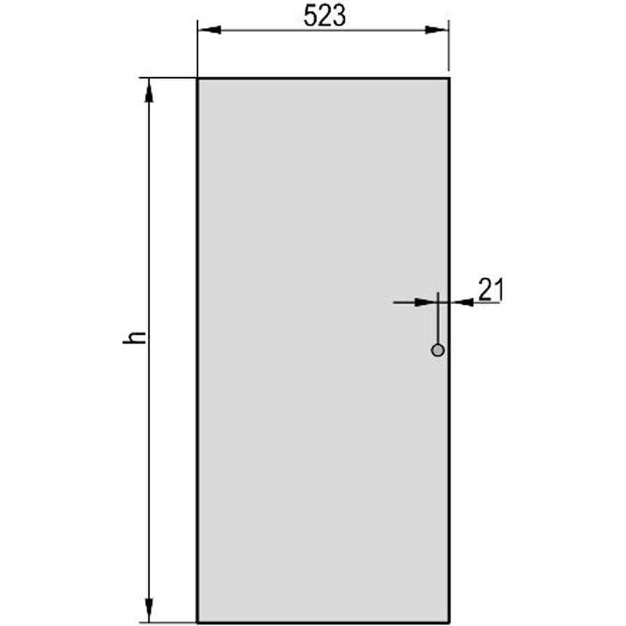 SCHROFF Eurorack stalen deur, 120° openingshoek, RAL 7035, 29 HE 600W