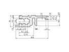 SCHROFF horizontale rail, voorzijde, type L-KD, licht, korte lip, 63 PK