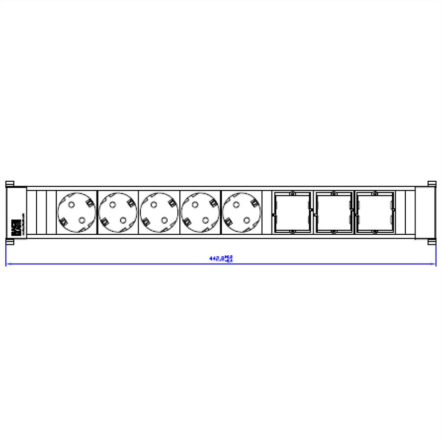 BACHMANN CONFERENCE TOP FRAME X-Large insert 5x earthing contact 3x ABD