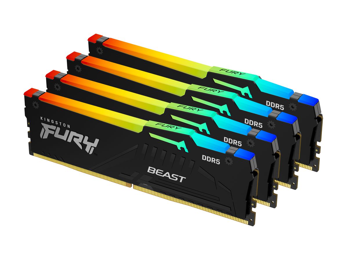 Kingston Technology FURY 64GB 6000MT/s DDR5 CL40 DIMM (Kit of 4) Beast RGB XMP