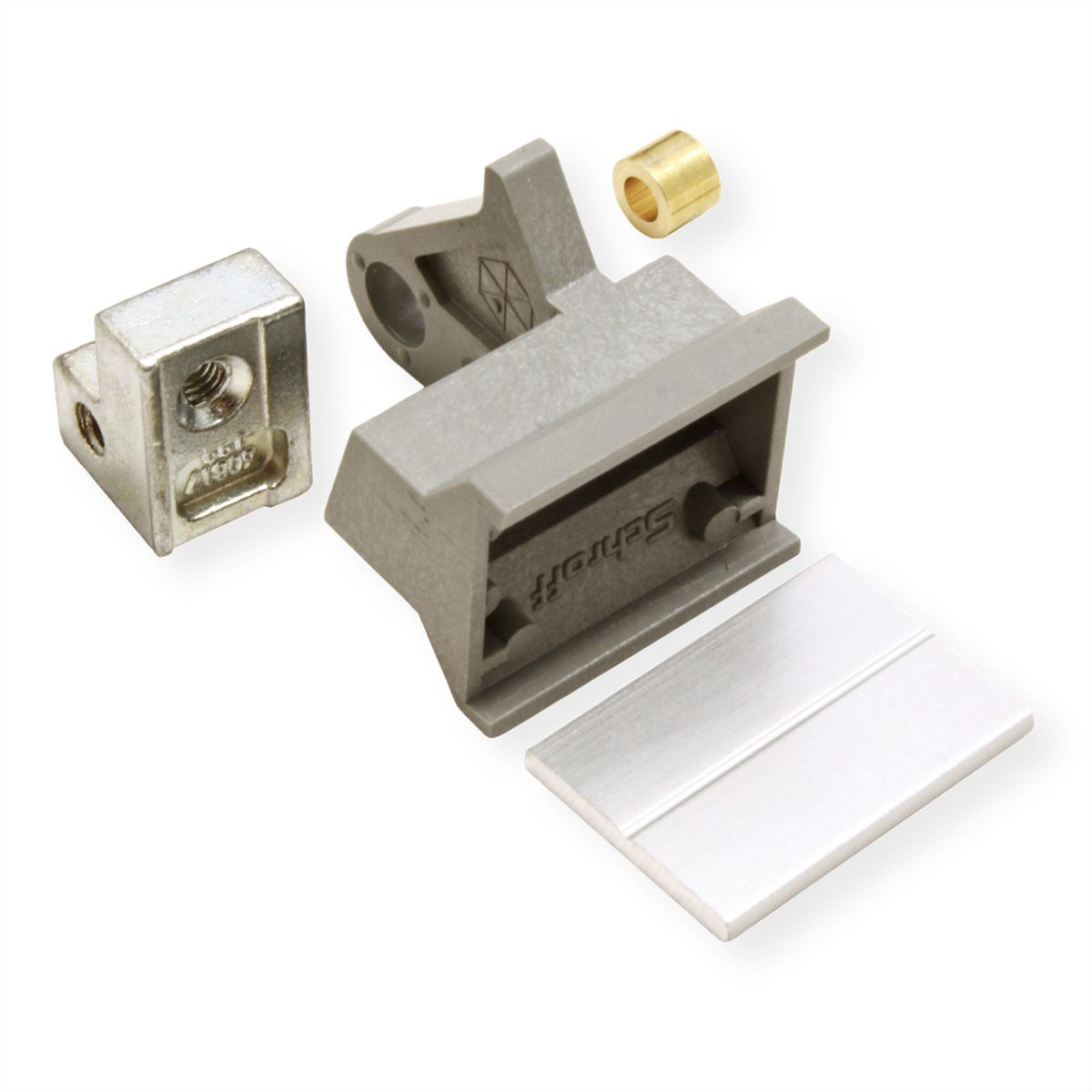 SCHROFF Extractor Handle Trapezoid Form, Type 1, Bottom, Grey