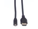 ROLINE HDMI High Speed Cable + Ethernet, A - D, M/M, 2 m
