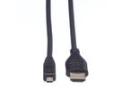 ROLINE HDMI High Speed Cable + Ethernet, A - D, M/M, 2 m