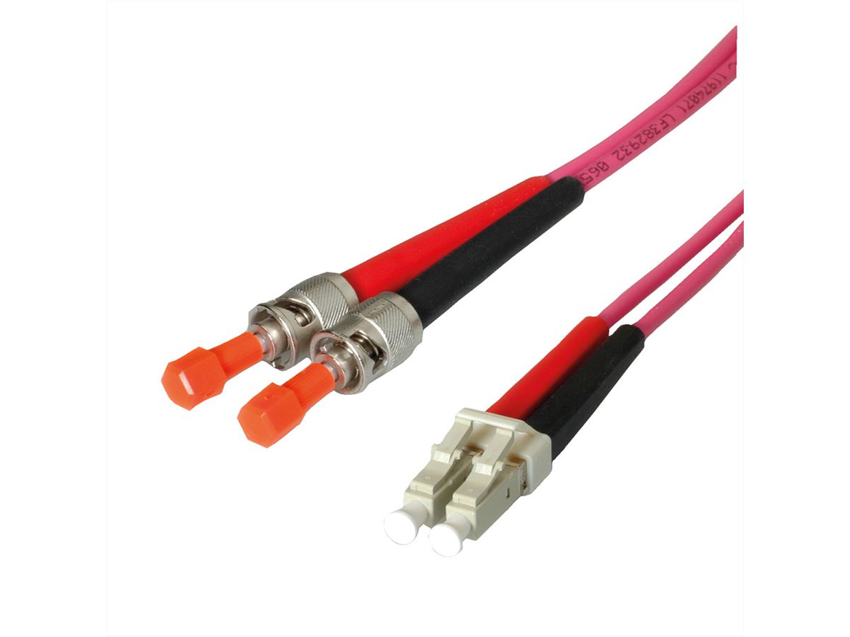LEONI LWL-Kabel duplex 50/125µm OM4, Suhner LC/ST, 5 m