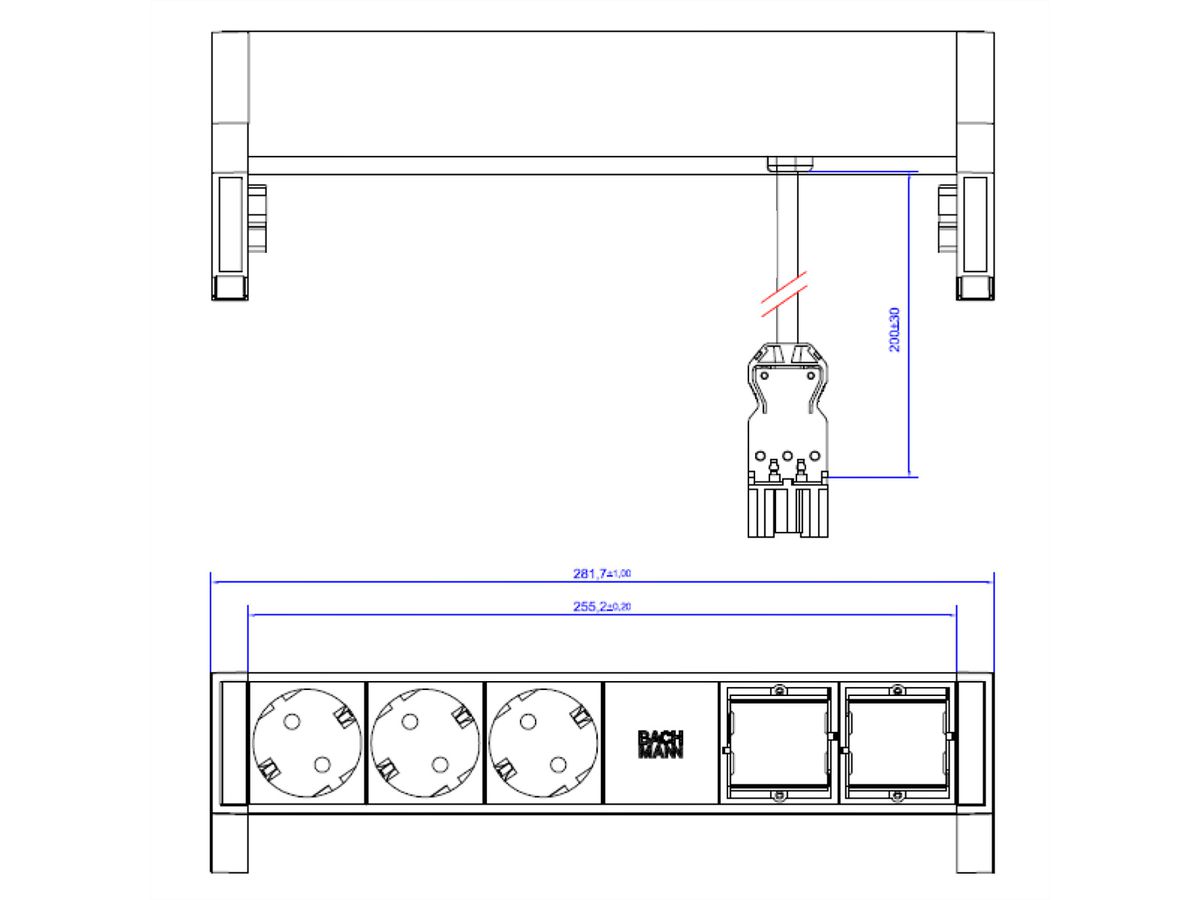 BACHMANN DESK2 3x earthing contact 2x ABD GST18 Inox