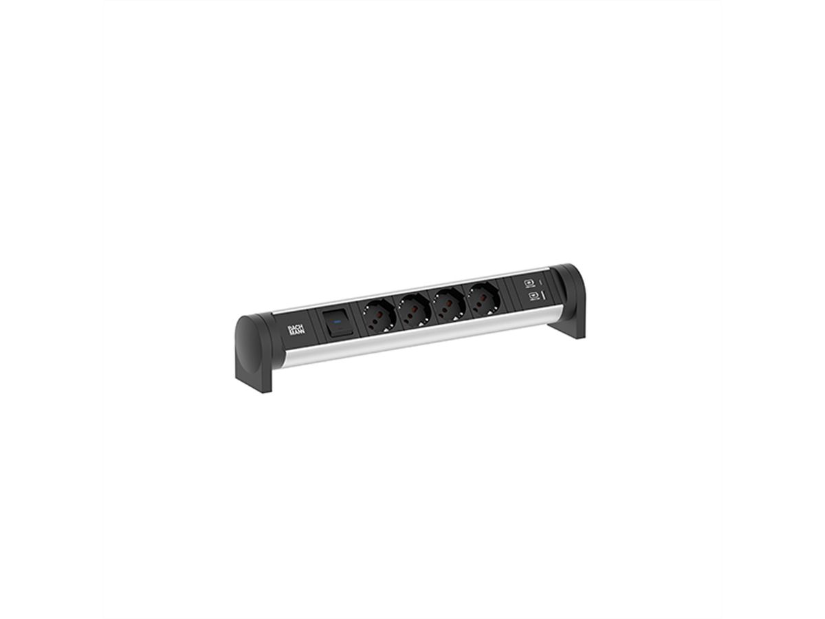 BACHMANN CYCLE Desk 4xP40 1xswitch 1xUSB A/C 22W 0.2m GST18