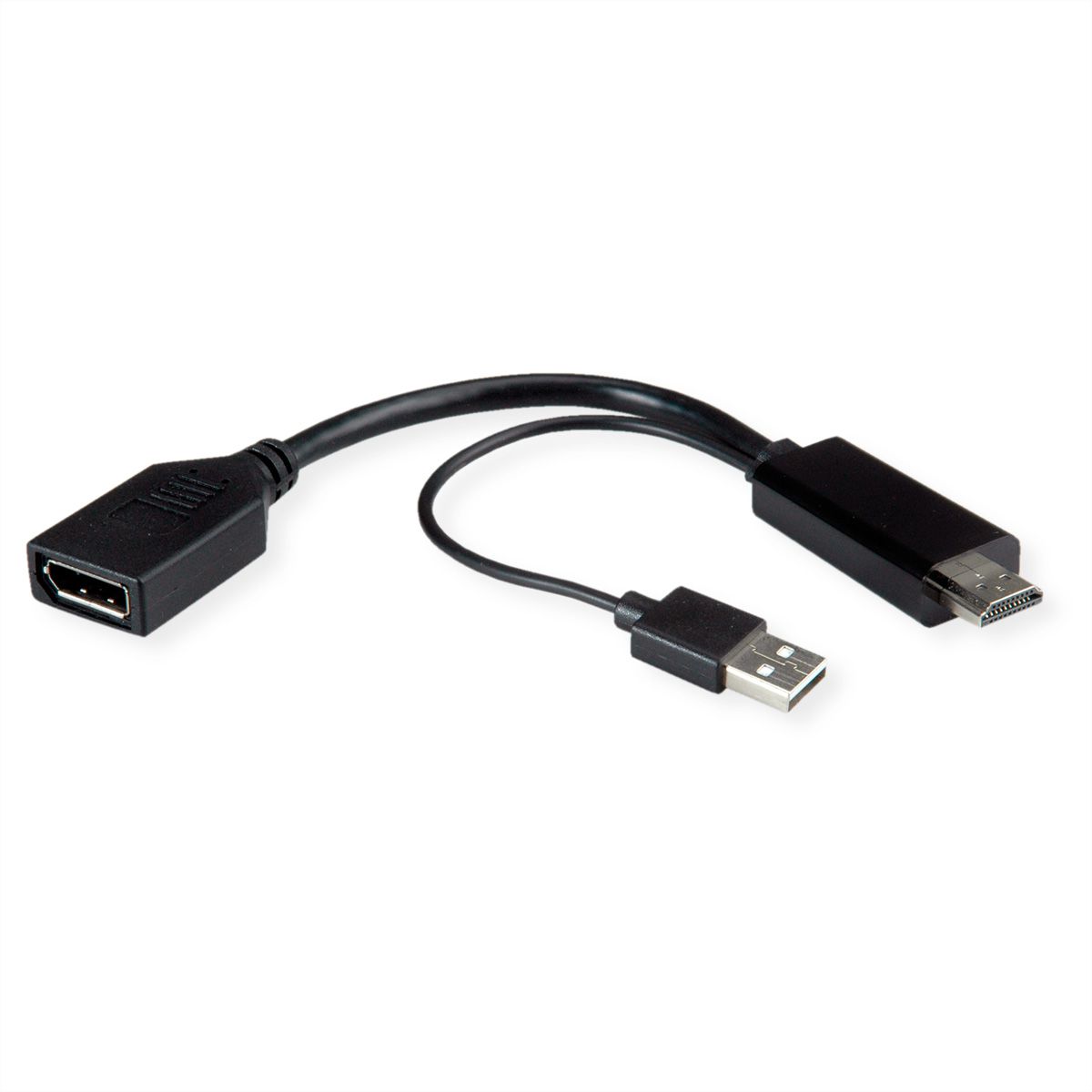 ROLINE 4K HDMI/DisplayPort Adapter, v1.2, HDMI Male - DP Female, Actief
