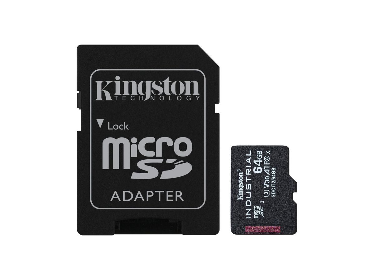 Kingston Technology Industrial memory card 64 GB MicroSDXC UHS-I Class 10