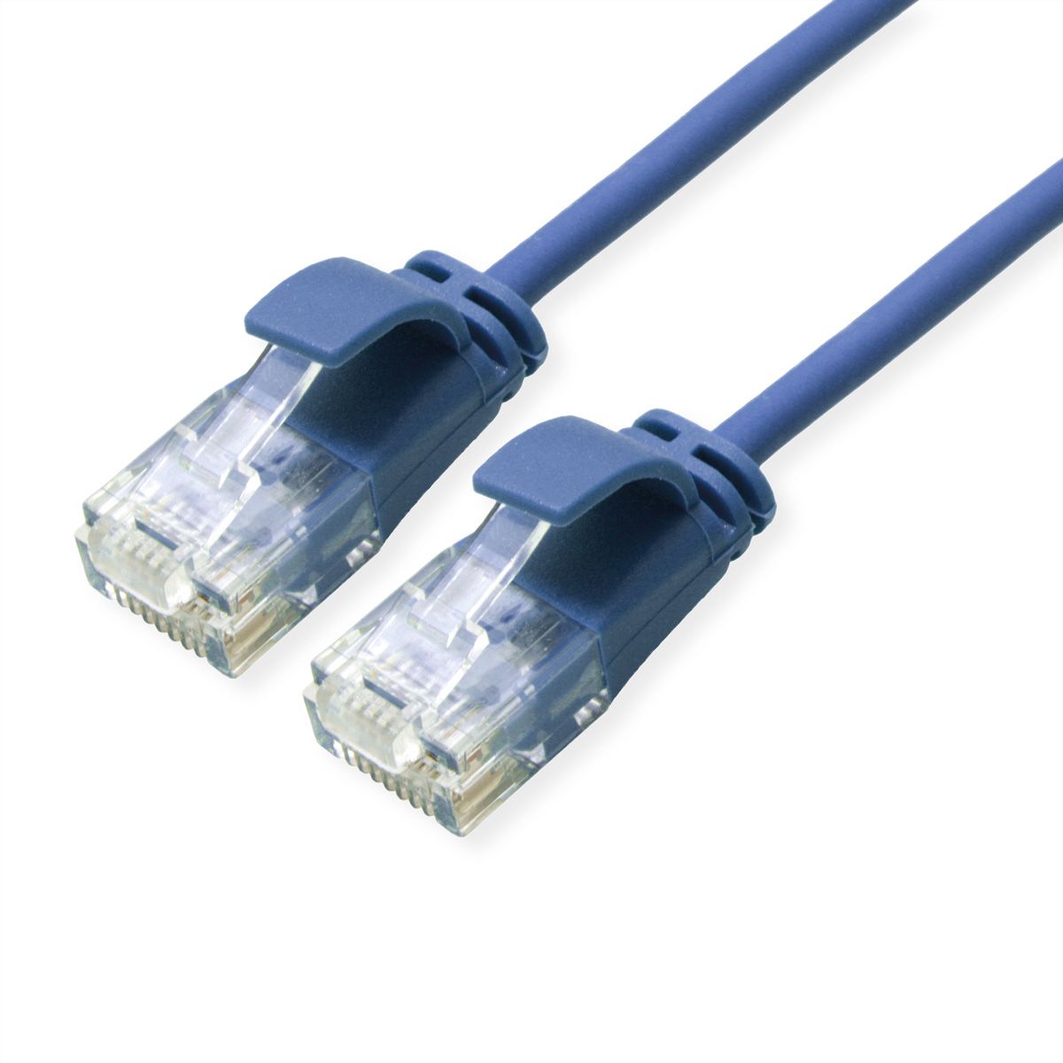 ROLINE GREEN UTP patchkabel Cat.6A (Class EA), LSOH, extra dun, blauw, 0,15 m