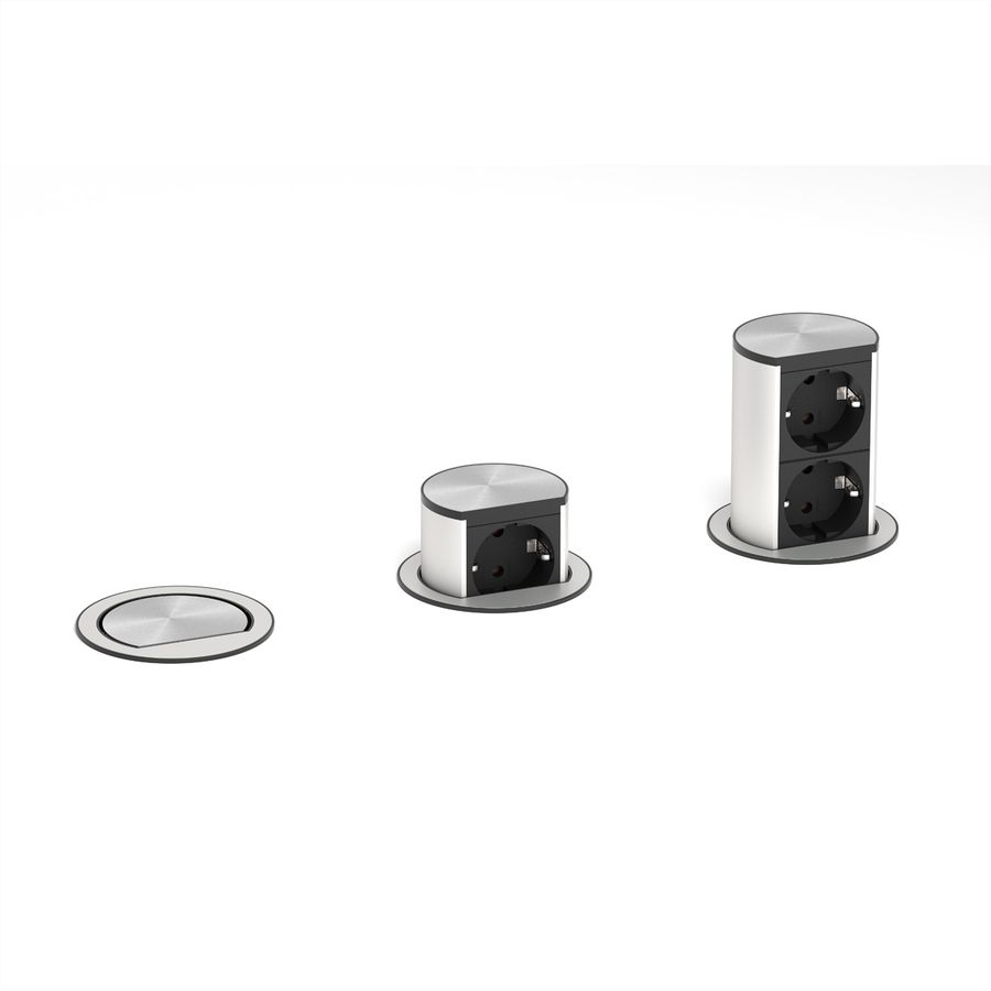 BACHMANN ELEVATOR 2x earthing contact, silver
