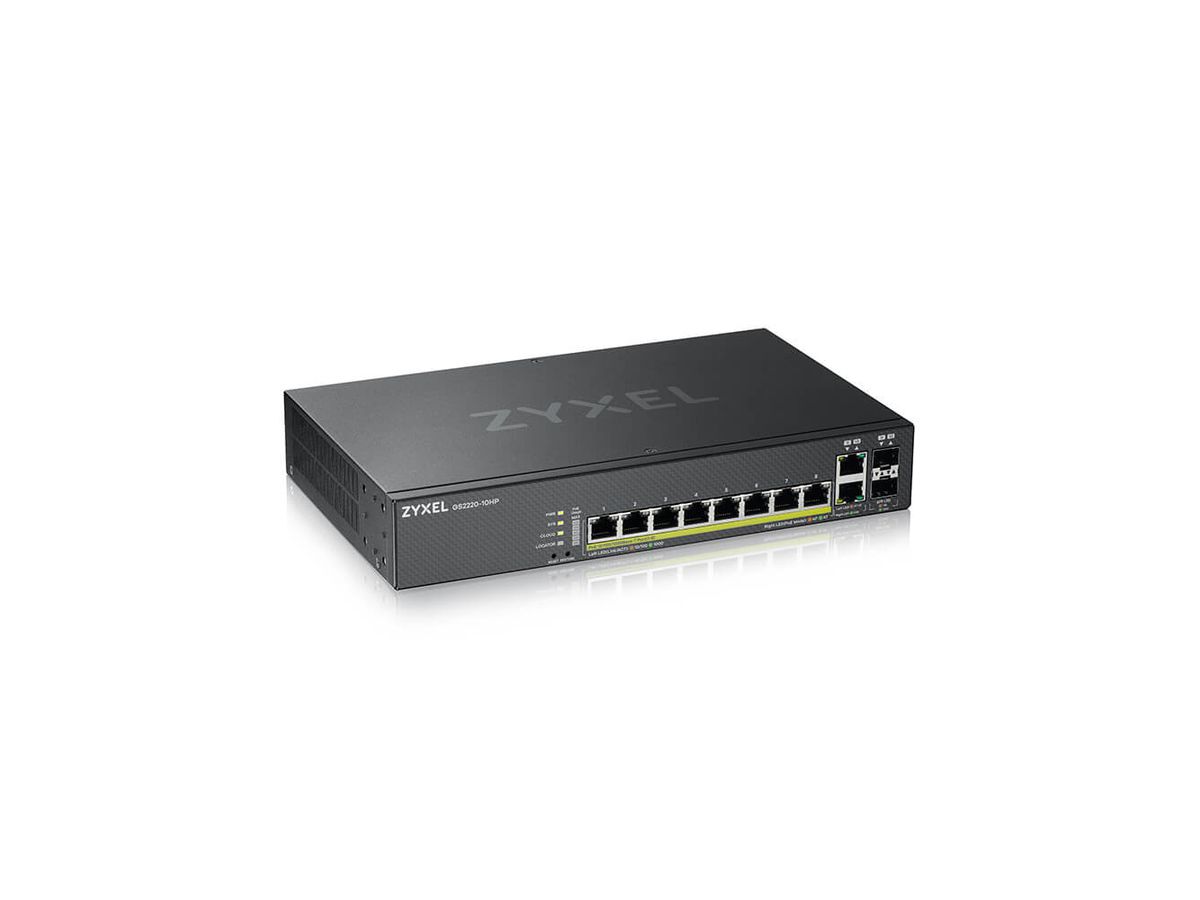 Zyxel GS2220-10HP-EU0101F netwerk-switch Managed L2 Gigabit Ethernet (10/100/1000) Power over Ethernet (PoE) Zwart