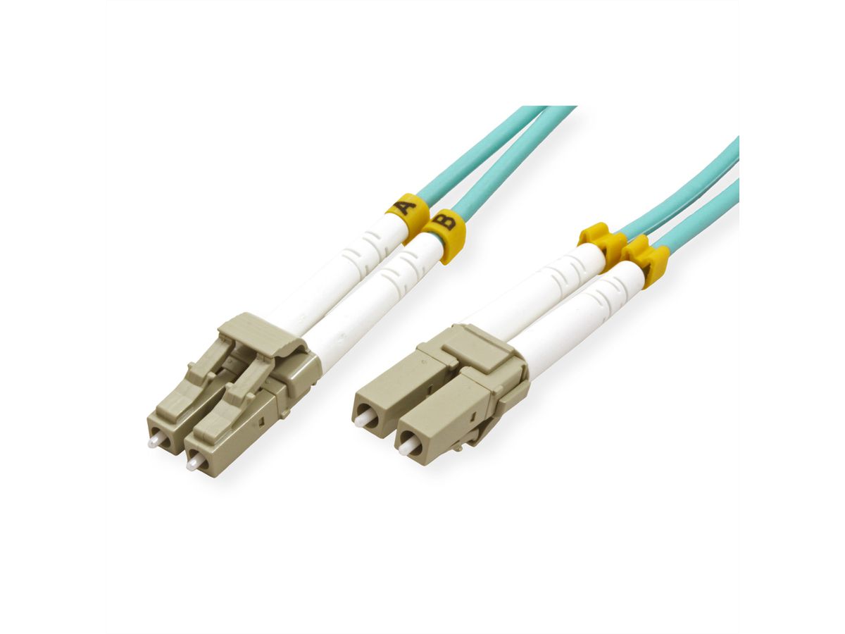 VALUE Fibre Optic Jumper Cable, 50/125µm, LC/LC, OM3, turquoise, 2 m