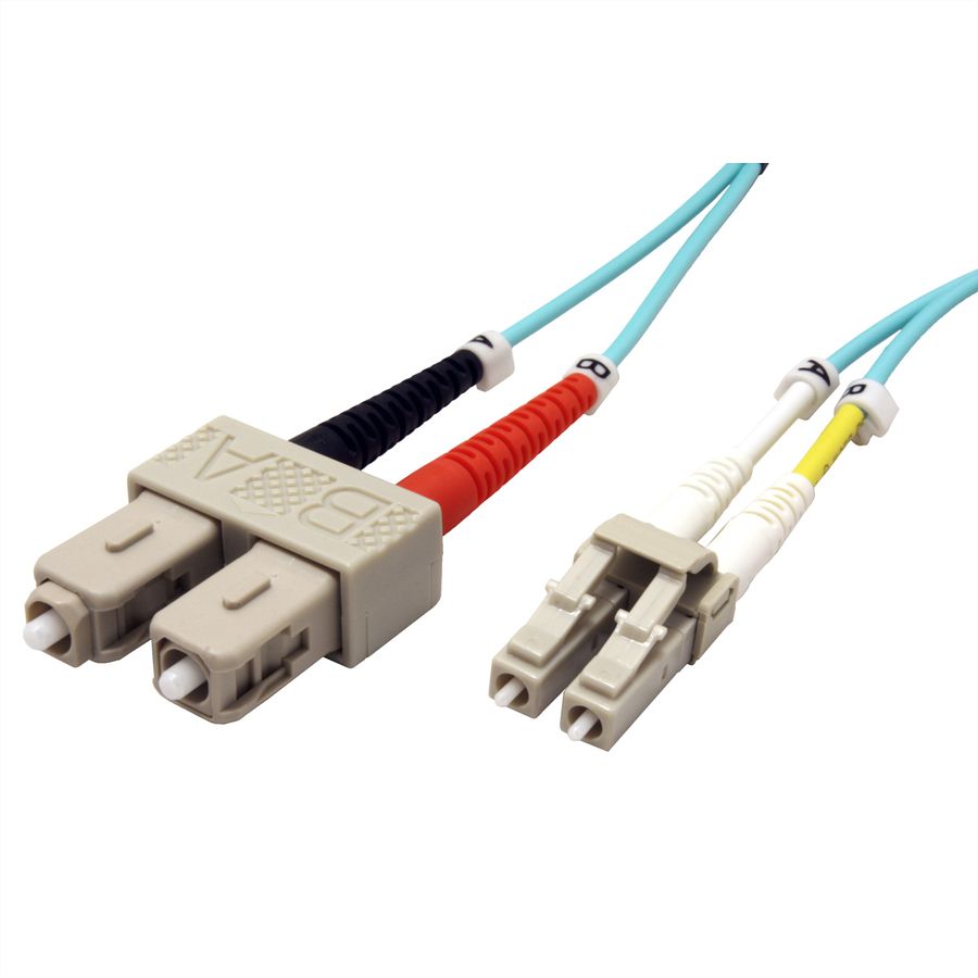 ROLINE Fibre Optic Jumper Cable, 50/125µm, LC/SC, OM3, turquoise, 1 m