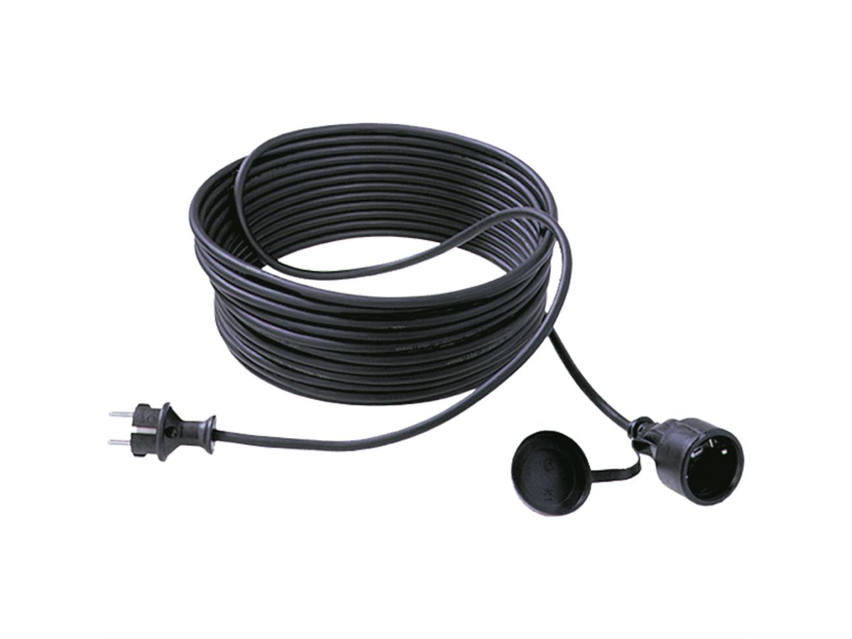 BACHMANN Extension 3G1,5mm² black, 1m, H07RR-F Rubber earthing contact, black, 10 m