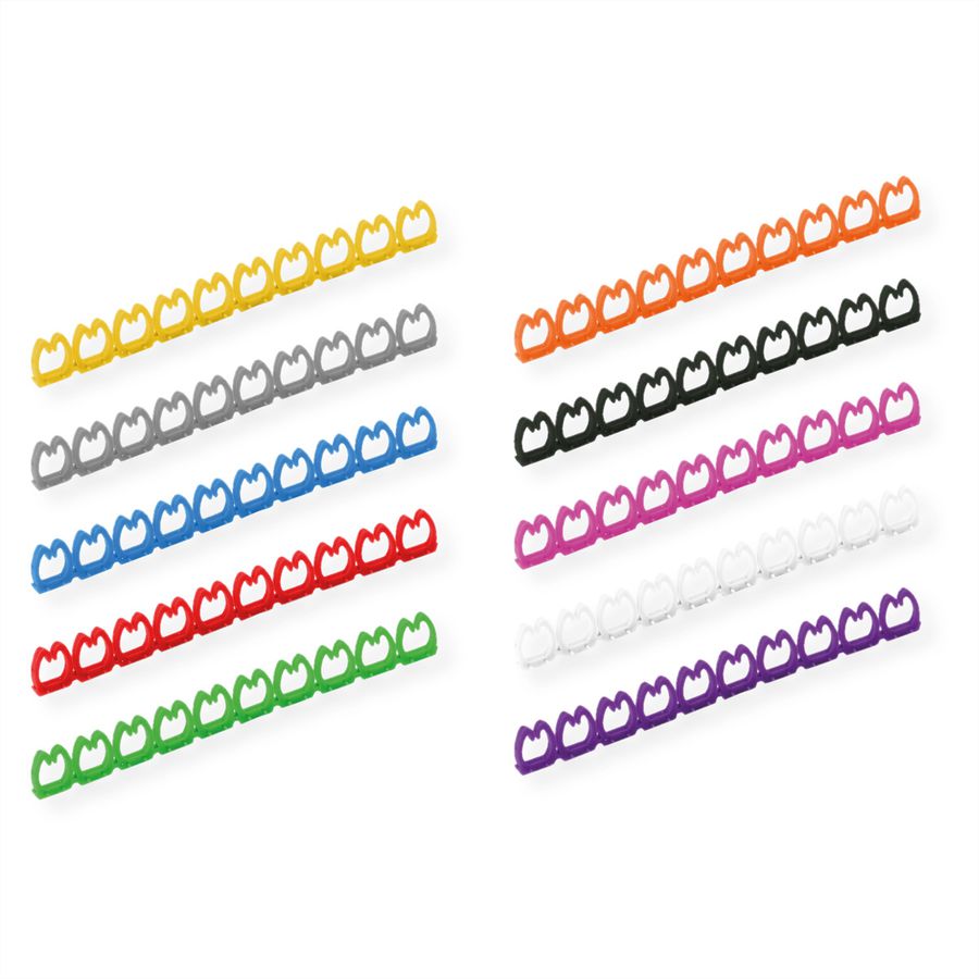 VALUE kabelmarkeerset voor patchkabels, 10 x 10 stuks, 4 - 5.5mm, veelkleurig