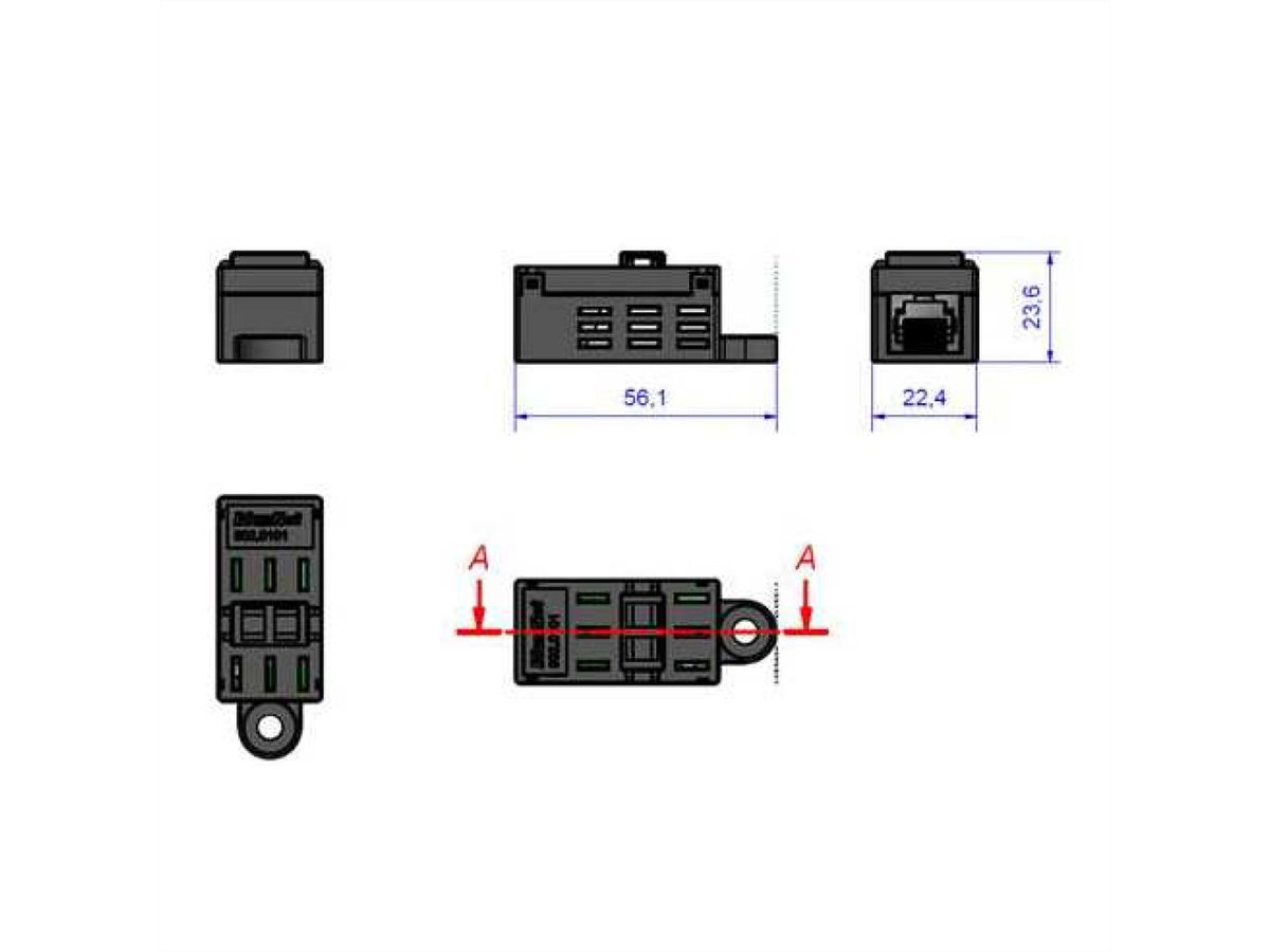 BACHMANN BlueNet 2 temperatuur- en vochtigheidssensor, Sensor incl. aansluitkabel 2m CAT5e