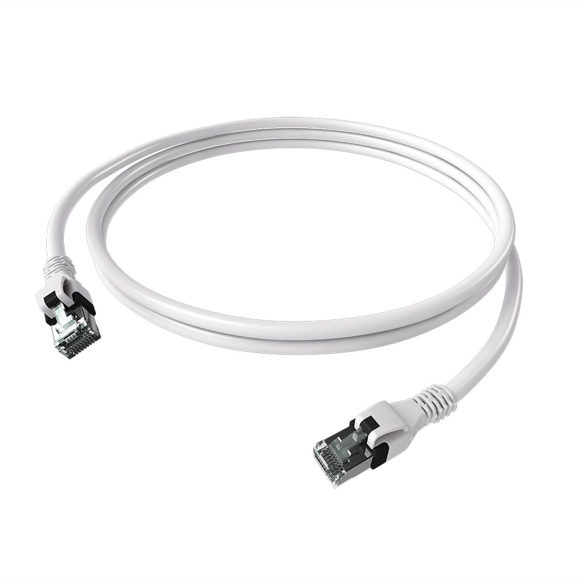 EasyLan DualBoot PushPull IP20 patchkabel, Cat.6A (Klasse EA), S/FTP, wit, 1 m