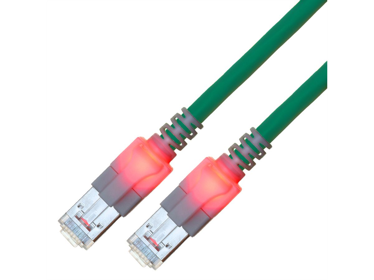EasyLan S/FTP DualBoot LED Kabel Cat.6 (Class E), LSOH, turkoois, 1 m