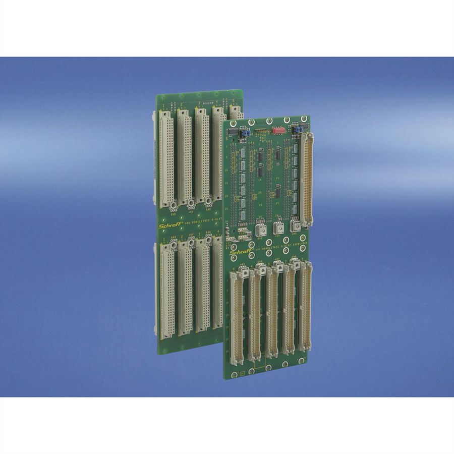 SCHROFF VMEbus J1/J2 Backplane, 6 HE, 5 Slots