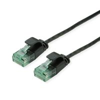 ROLINE RM UTP DataCenter Patchkabel Cat.6A (Klasse EA), extra dun, zwart, 0,15 m