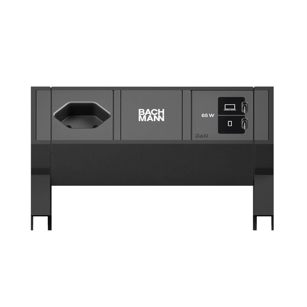 BACHMANN DESK2 1xCH 90° 1xUSB C/C 65W, L=0.2m RAL9005