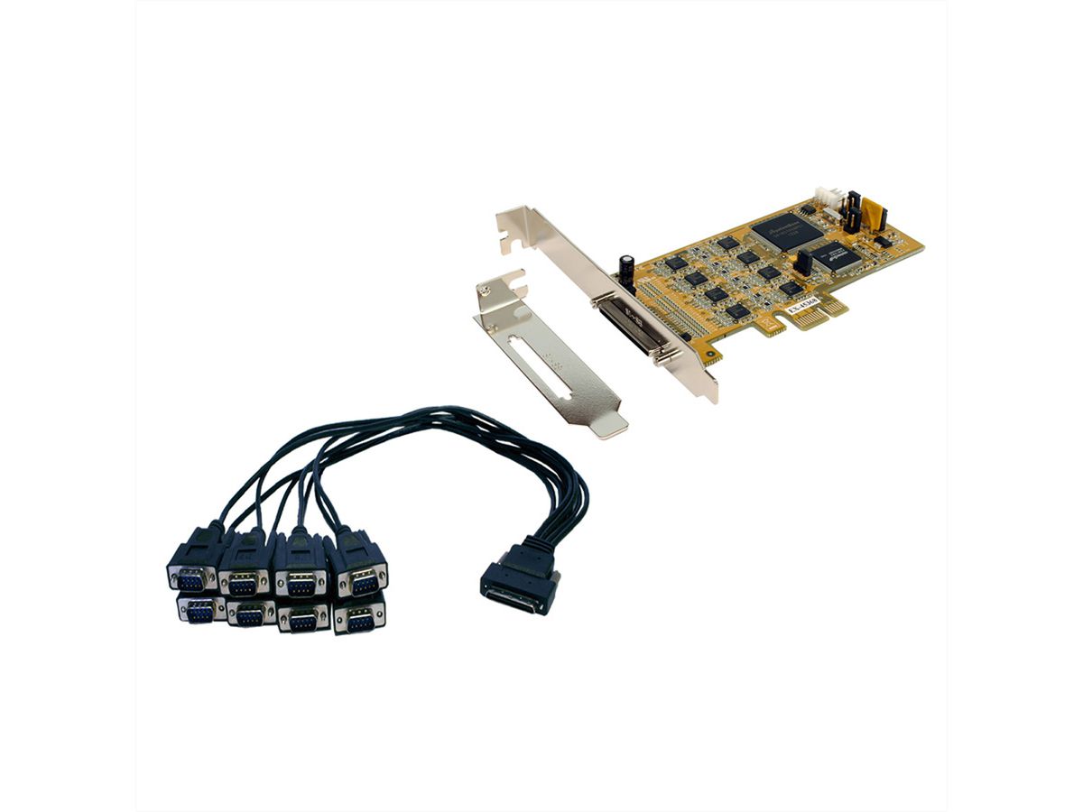 EXSYS EX-45368 PCI Express 8x serieel, incl. LP-beugel en Octopus-kabel
