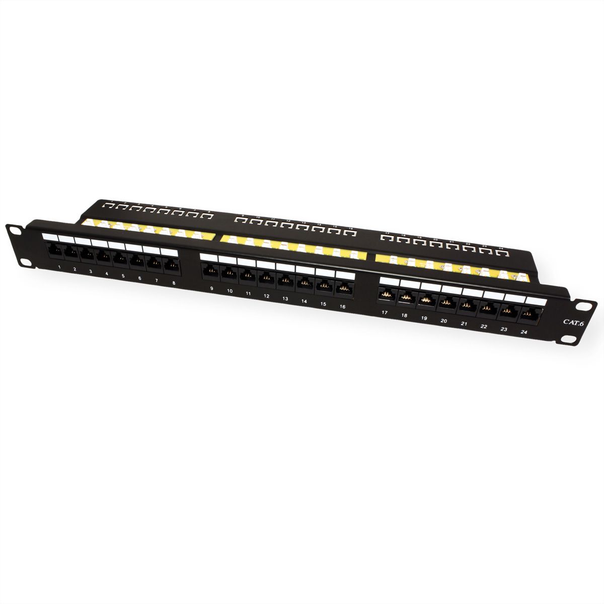 VALUE Cat.6 (Class E) 19" Patch Panel, 24 Ports, UTP, black