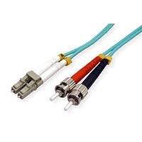 VALUE Fibre Optic Jumper Cable, 50/125µm, LC/ST, OM3, LSOH, turquoise, 3 m