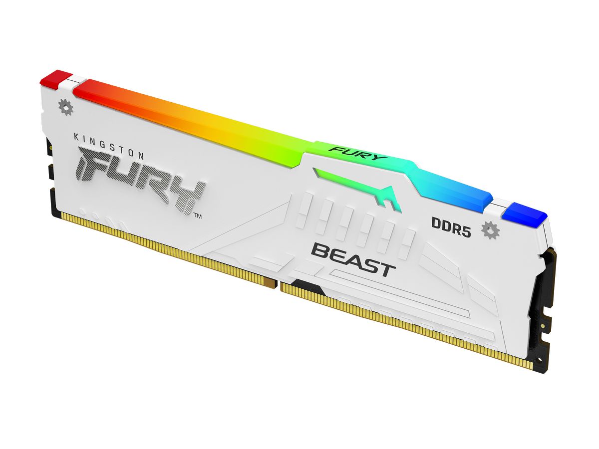 Kingston Technology FURY Beast 32GB 5200MT/s DDR5 CL40 DIMM White RGB XMP