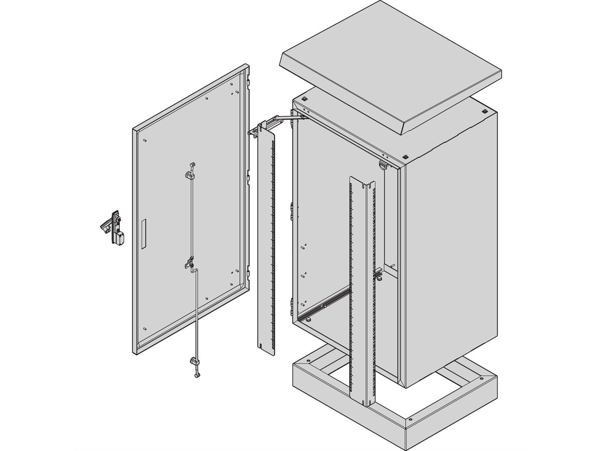 SCHROFF Outdoor Comline ECL kast zonder sokkel, 1200H 700W 600D