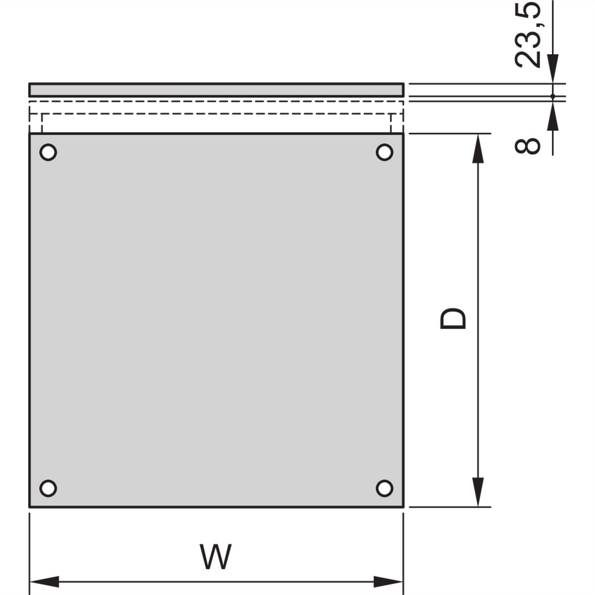 SCHROFF Eurorack Raised Top Cover, RAL 7021, 600W 600D