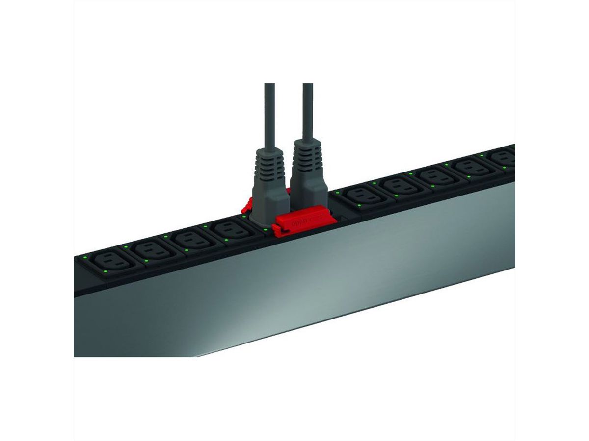 BACHMANN PDU borgclips, voor C13 aansluitingen, rood