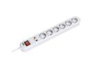 BACHMANN SMART stekkerdoos 6x geaard contact, schakelaar, overspanningsbeveiliging, white, 1.5 m