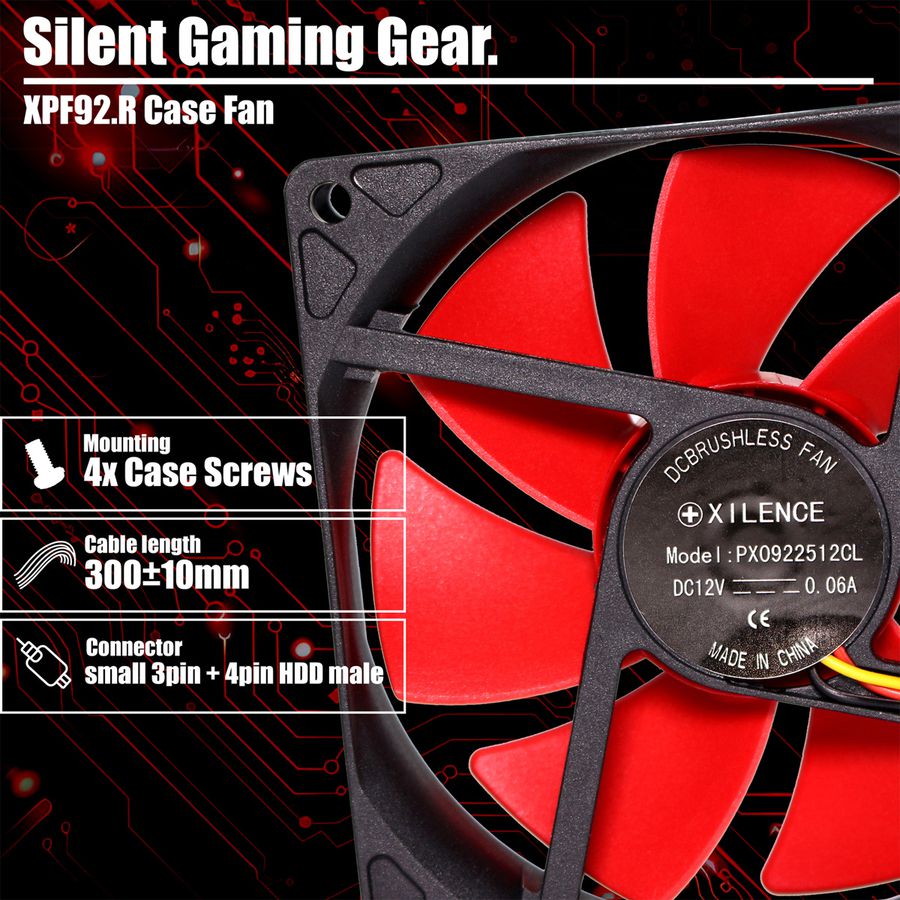 Xilence XPF92.R 92mm Performance Case Fan, 3PIN