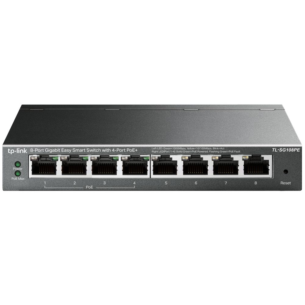 TP-Link TL-SG108PE netwerk-switch Unmanaged L2 Gigabit Ethernet (10/100/1000) Power over Ethernet (PoE) Zwart