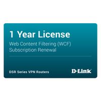 D-LINK DSR-250-WCF-12-LIC Licentie, Dynamische filtering van webinhoud 12 maanden
