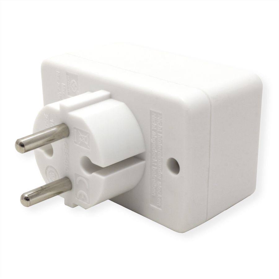 BACHMANN multi-plug 3xEuro, white 3x2.5A/230V