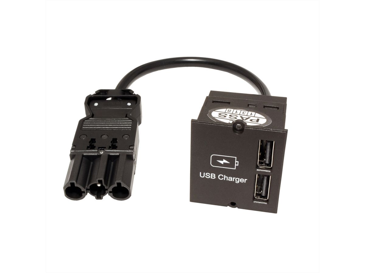 BACHMANN Custom Module USB Double Charger, black, 0.2 m