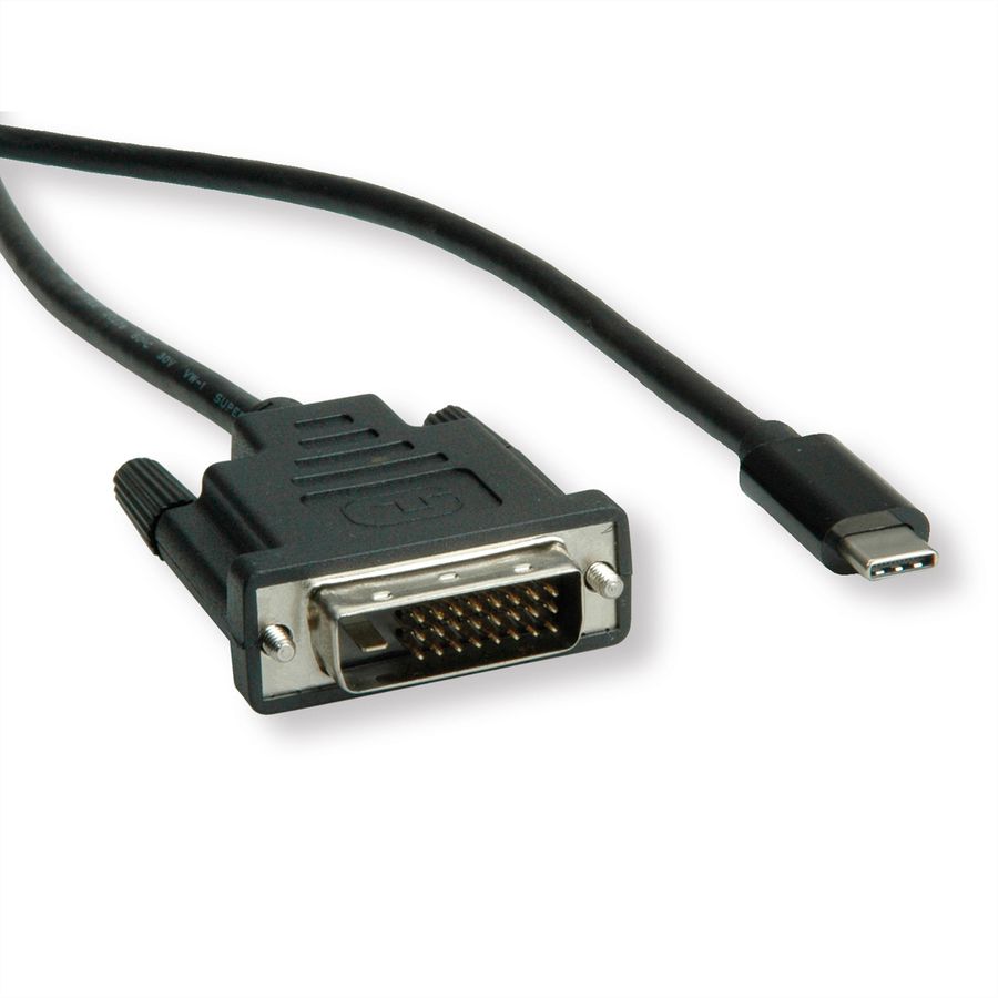 ROLINE USB type C - DVI adapterkabel, M/M, 1 m