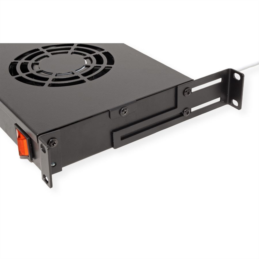 ROLINE 19-inch fan unit 2 fans, Thermostat black
