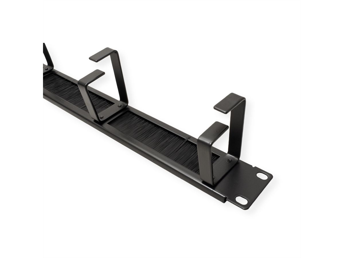 ROLINE 19" frontpaneel, 4 ogen type G, kabeldoorvoer (borstel), zwart