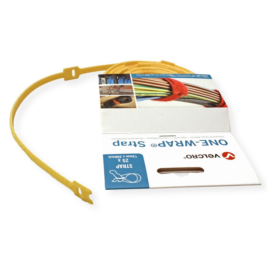 VELCRO® One Wrap® Bindband 13mm x 200mm, 25 stuks, geel