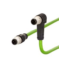 METZ CONNECT Verbindungsleitung M12 ST-M12 ST, 4-pol D-kodiert, gewinkelt-gerade, 1 m