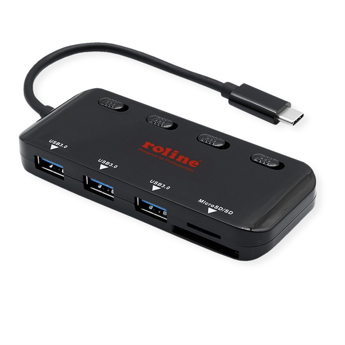 ROLINE USB 3.2 Gen 1 hub, triple, type C aansluitkabel