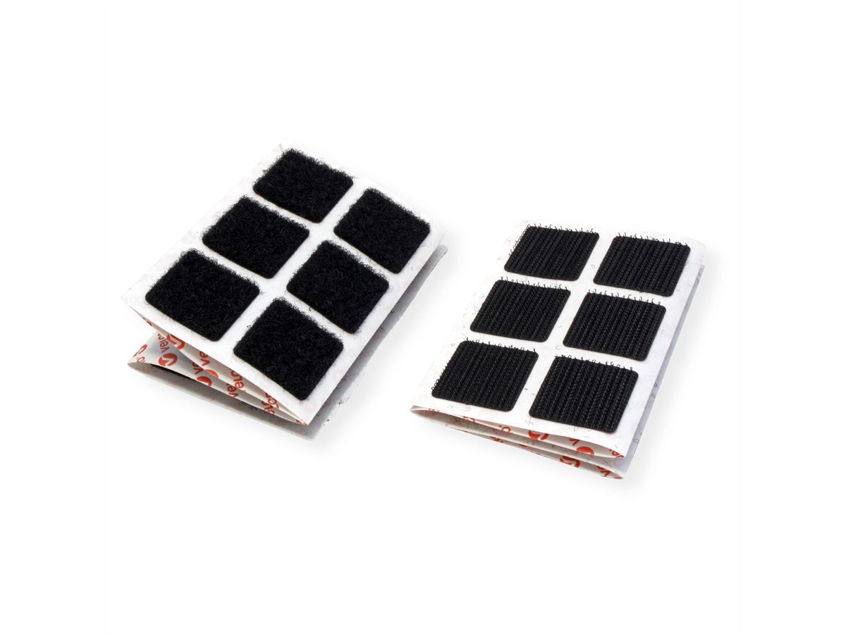 VELCRO® klittenband vierkanten zelfklevende klittenband 25 mm x 25 mm x 24 sets zwart