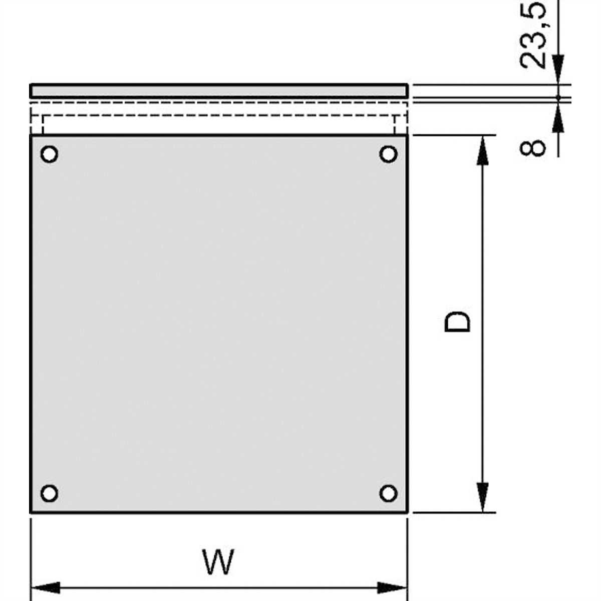 SCHROFF Eurorack Raised Top Cover, RAL 7021, 600W 600D