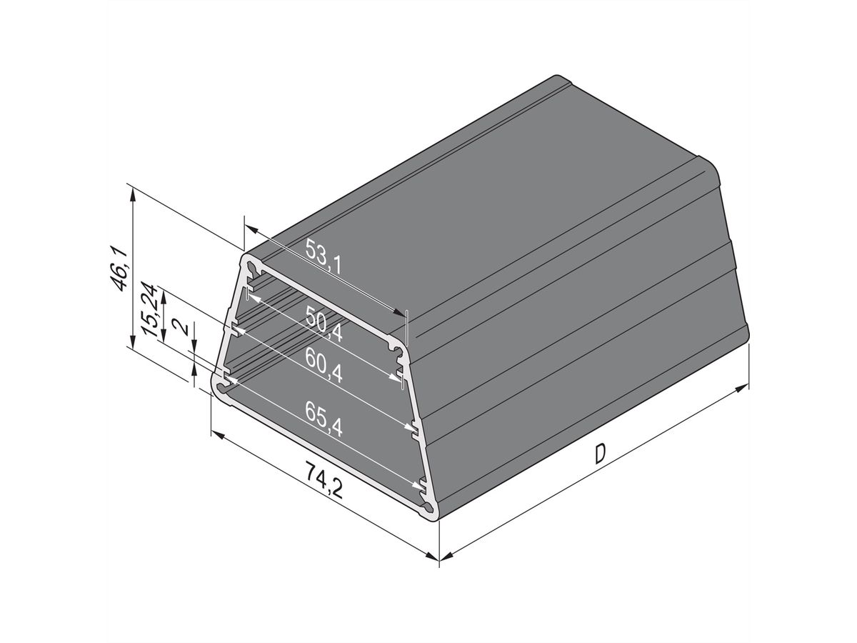 SCHROFF Minipac Trapezoid Shape Case, Wall Mount